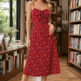 Thomasina Floral Midi Dress - Red