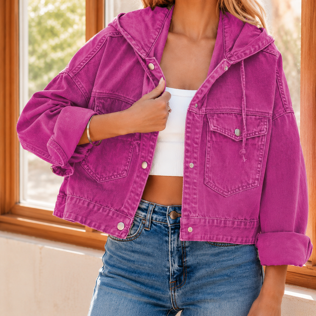 Antonia-Rae Hooded Jacket - Fuchsia