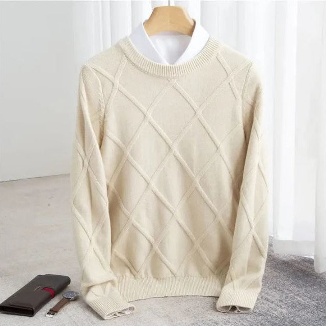 Verona Diamond Sweater - Beige