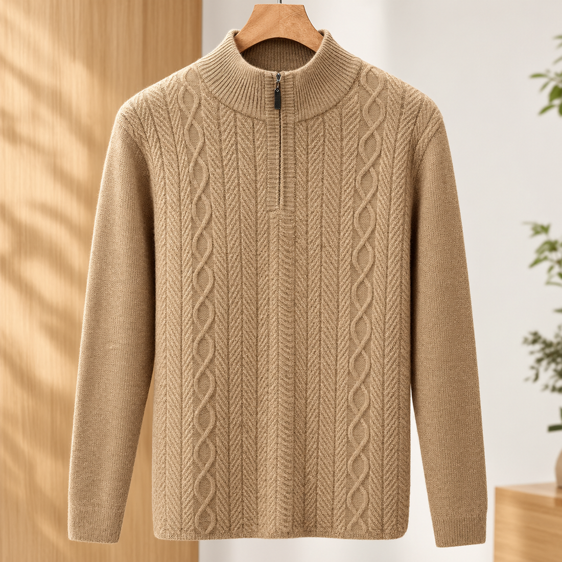 Austin Cable Knit Sweater - Camel