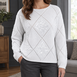 Vivienne-Rose Sequin Sweater - White