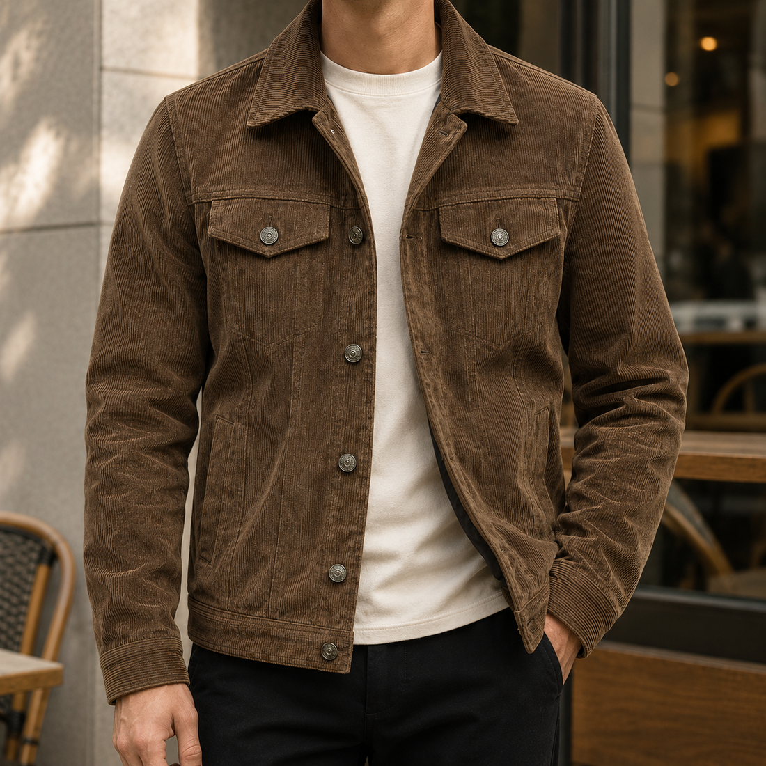 Sullivan Corduroy Trucker Jacket - Brown