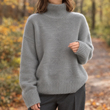 Brooke-Sage Turtleneck Sweater - Gray