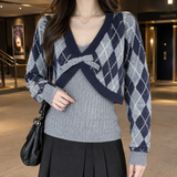 Audrina-Rose Argyle Set - Gray