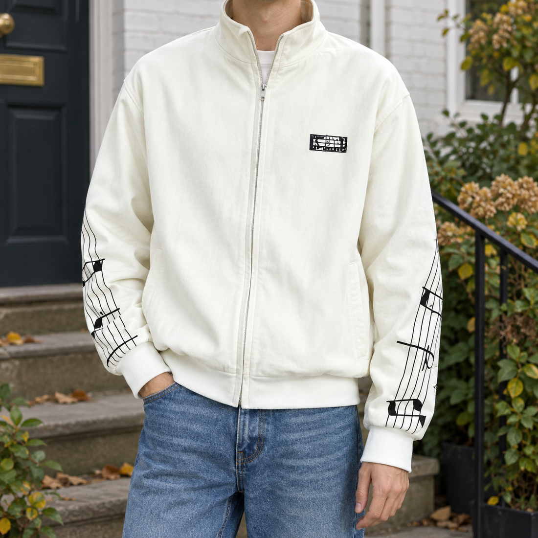 Montague Music Note Jacket - White