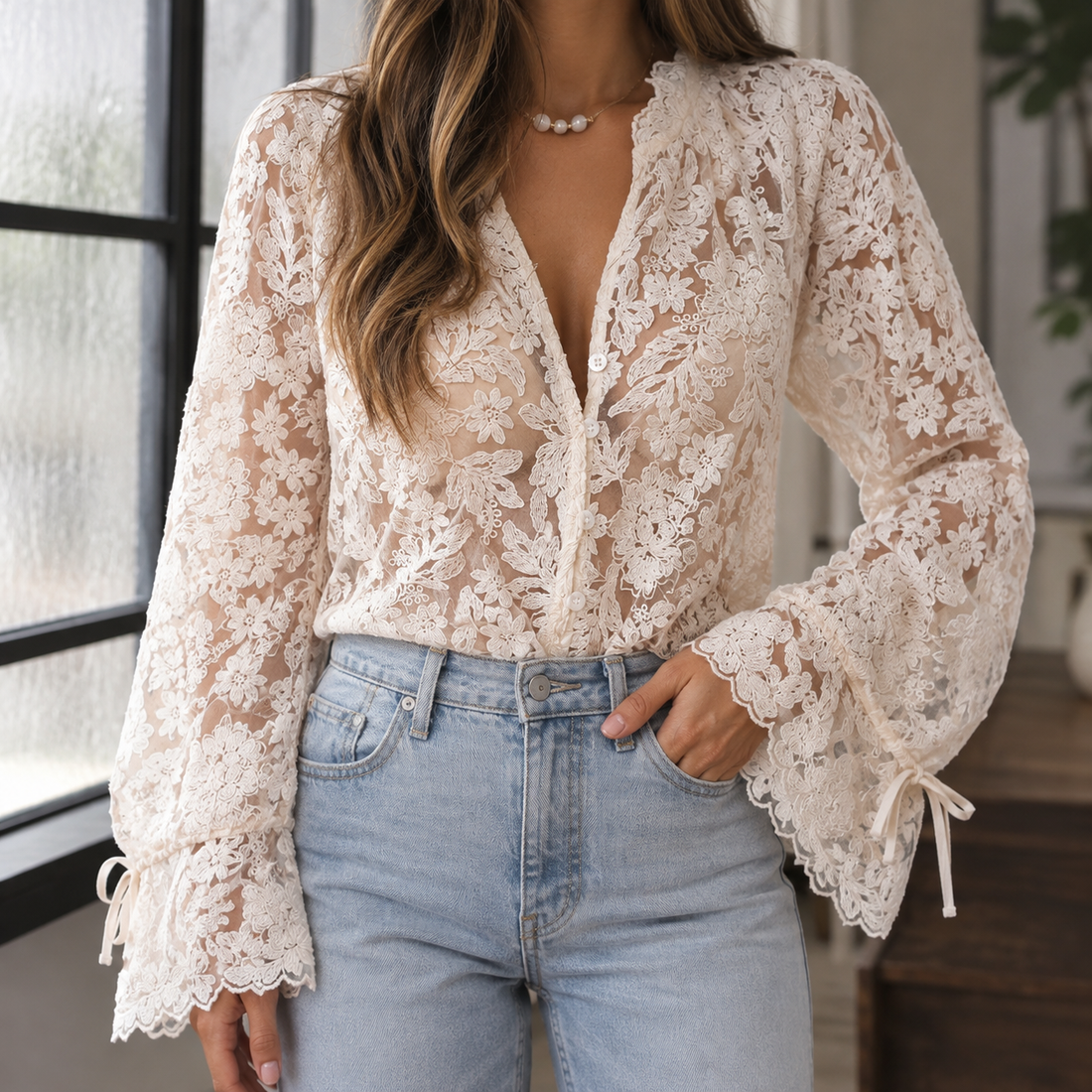 Mallory-Grace Lace Blouse - Off White