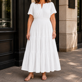 Zinnia Tiered Maxi Dress - White
