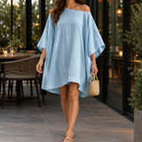 Solange Batwing Dress - Light Blue