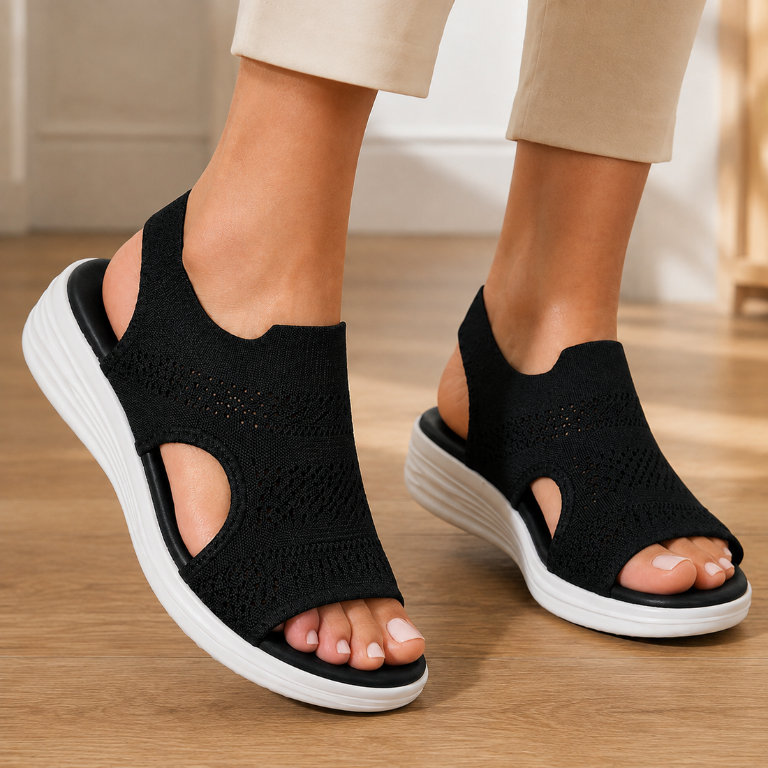 Fabbri Platform Sandals - Black