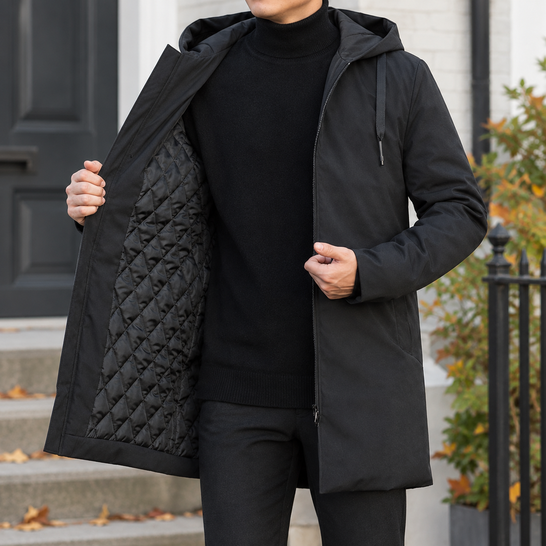 Romano Hooded Jacket - Black