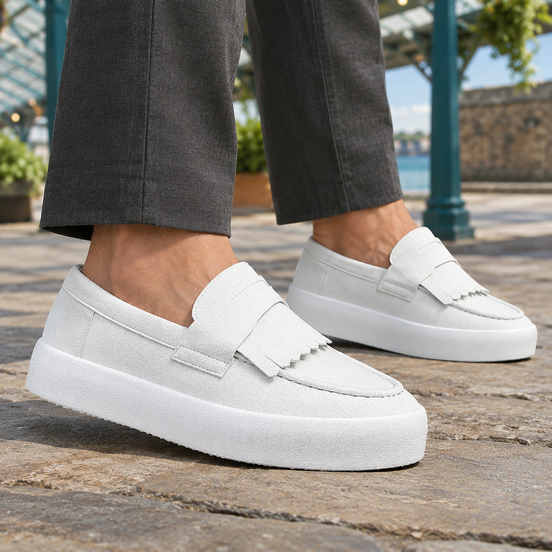 Doria Kiltie Loafers - White