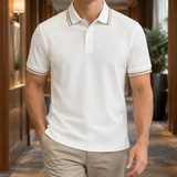 Austin Striped Polo - White