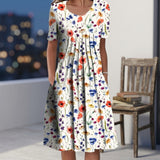 Celeste Gathered Dress - Cream