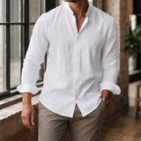Knox Stand Collar Shirt - Weiß