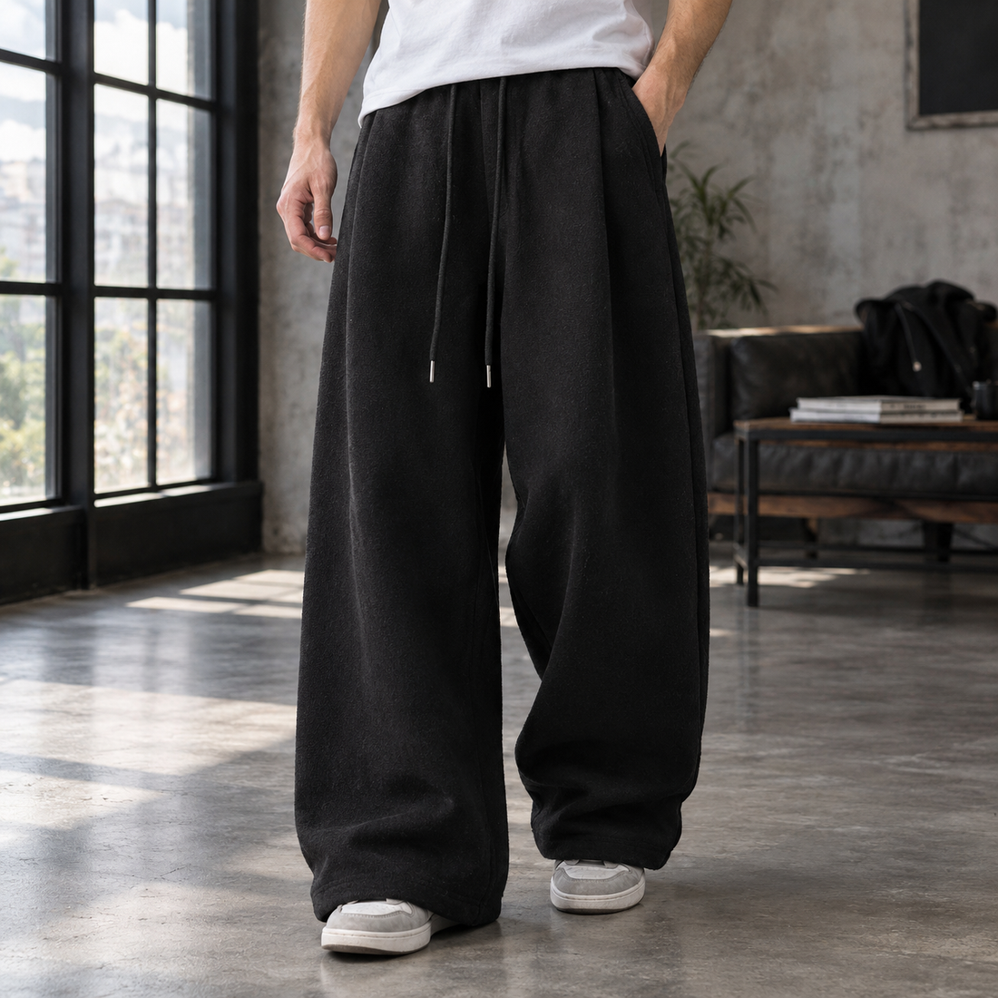 Caleb Wide Leg Pants - Black