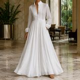 Evangeline Button-Front Maxi Dress - White