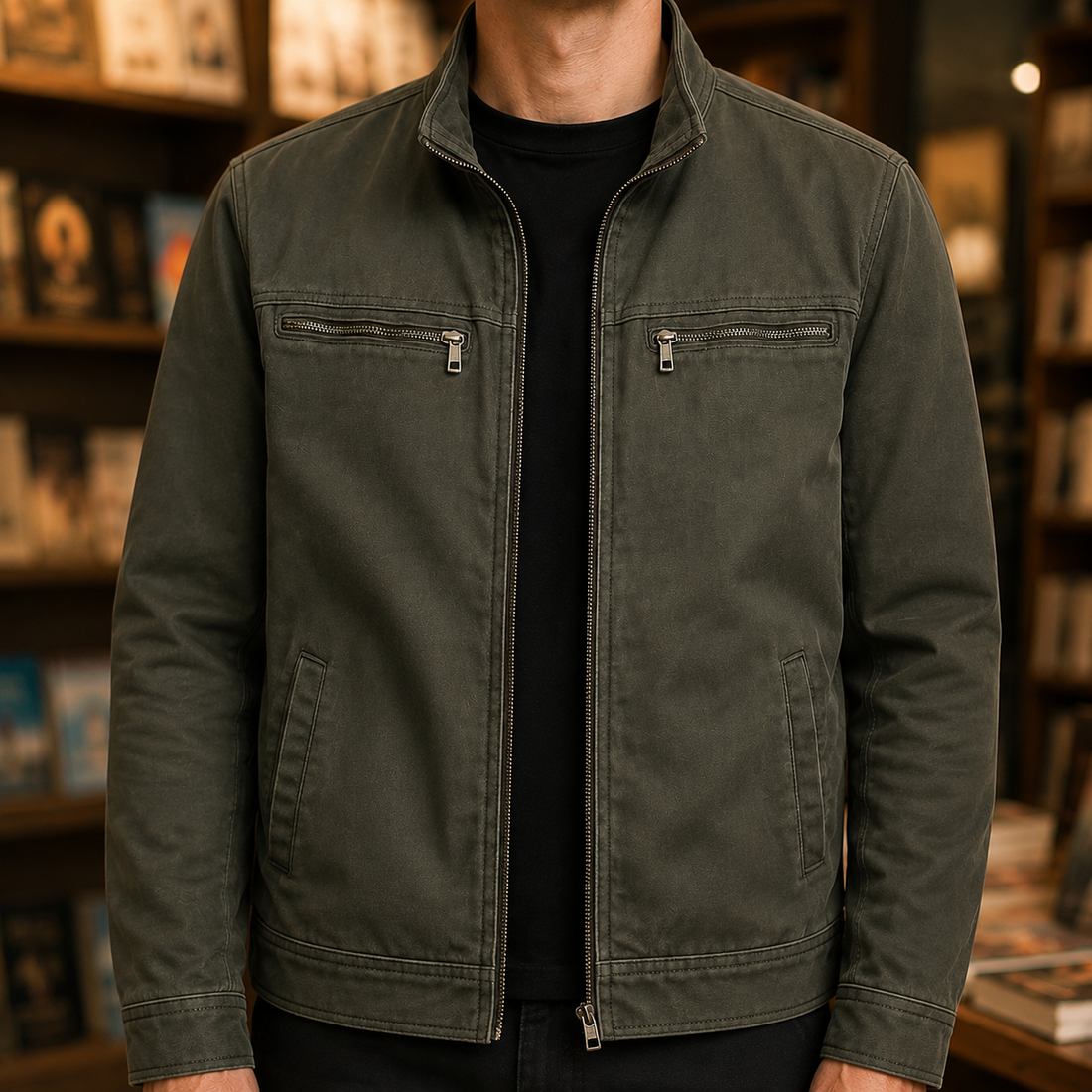 Knox Stand Collar Jacket - Green
