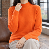 Jocasta Mock Neck Sweater - Orange