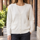 Gwendolen-Kate V-Neck Cardigan - White