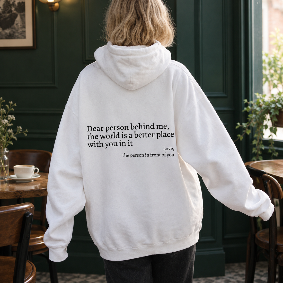 Honora-Pearl Message Hoodie - White