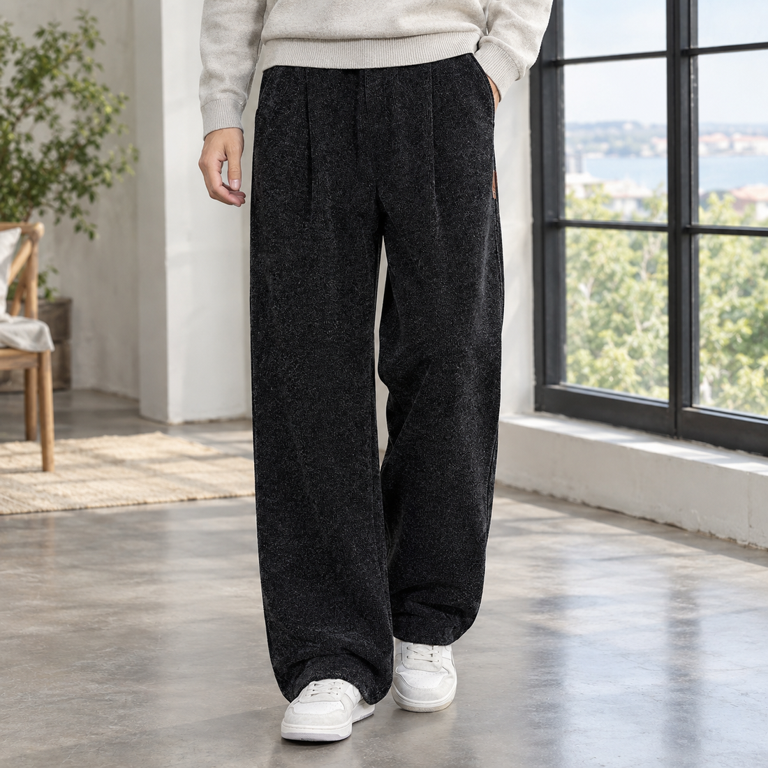 Romano Wide Leg Pants - Black