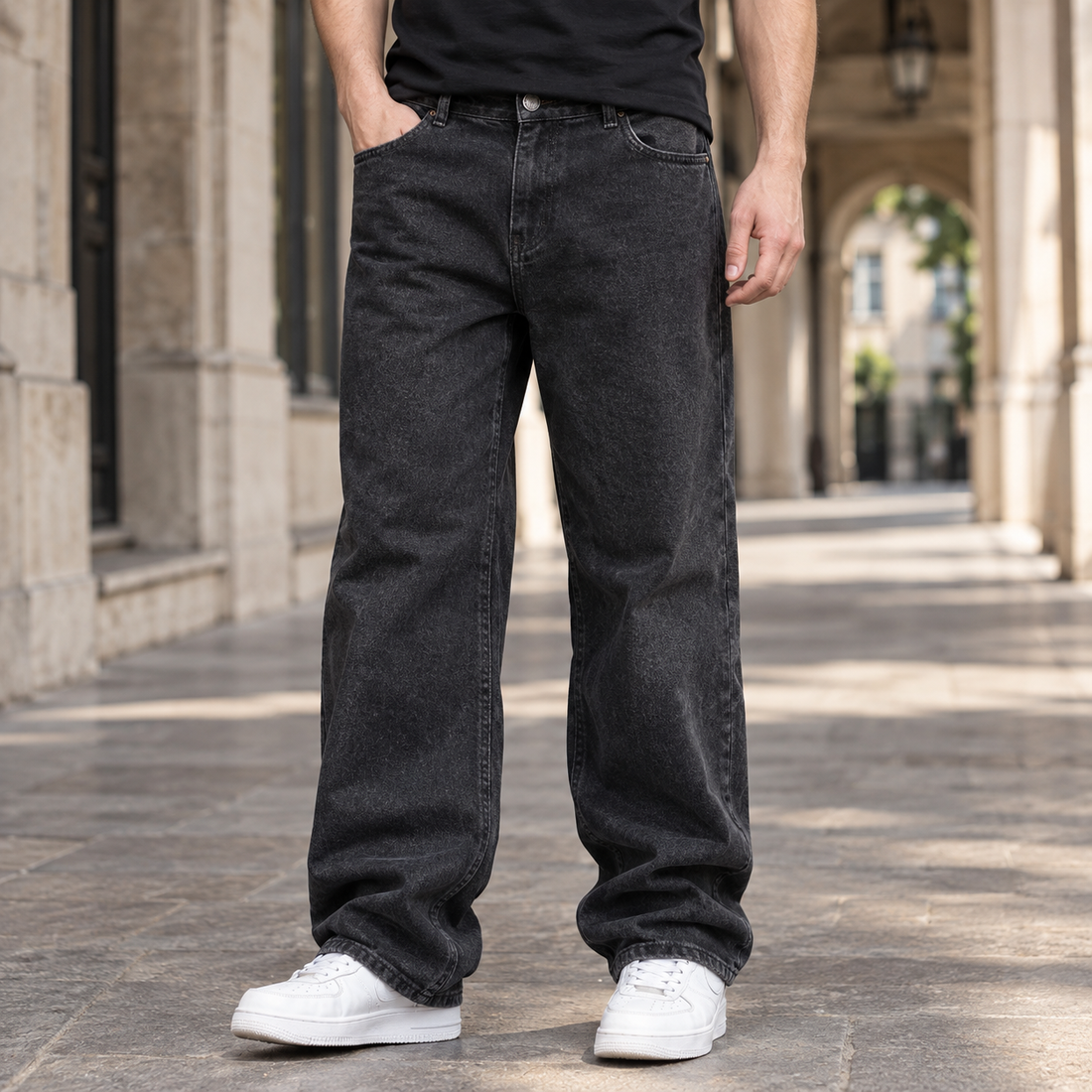 Marco Wide Leg Jeans - Black