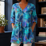 Clara-Kate V-Neck Blouse - Blue