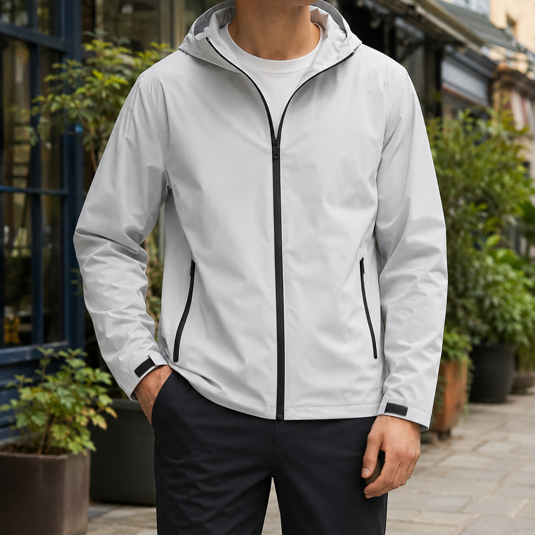 Mason Hooded Jacket - Light Gray