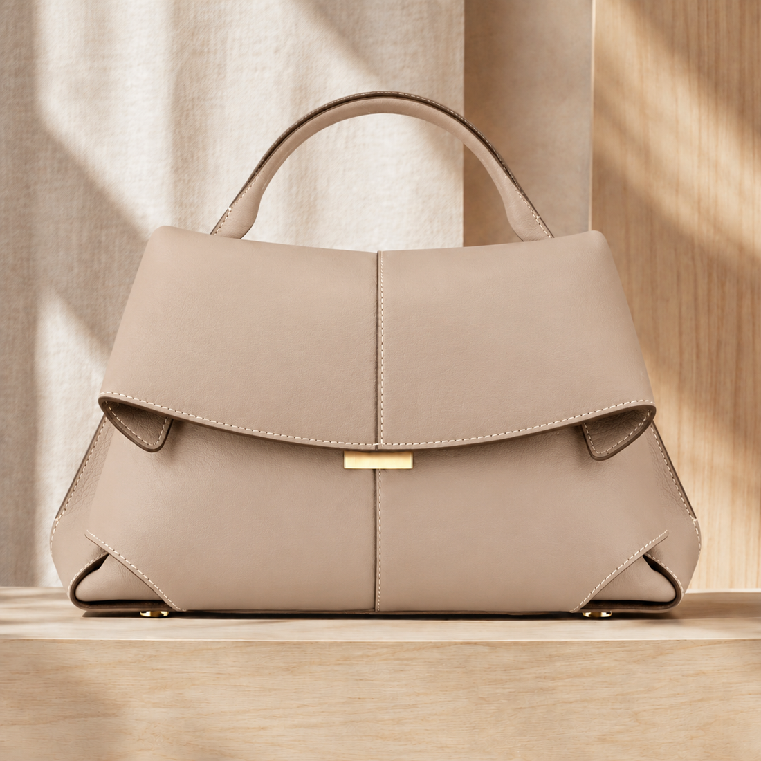 Matera Sculpted Handbag - Beige
