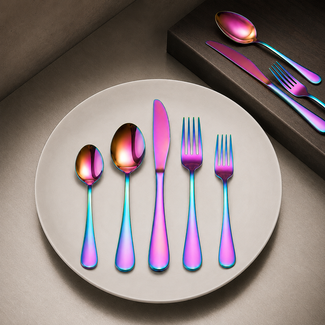 Florian Polished Flatware Set - Rainbow