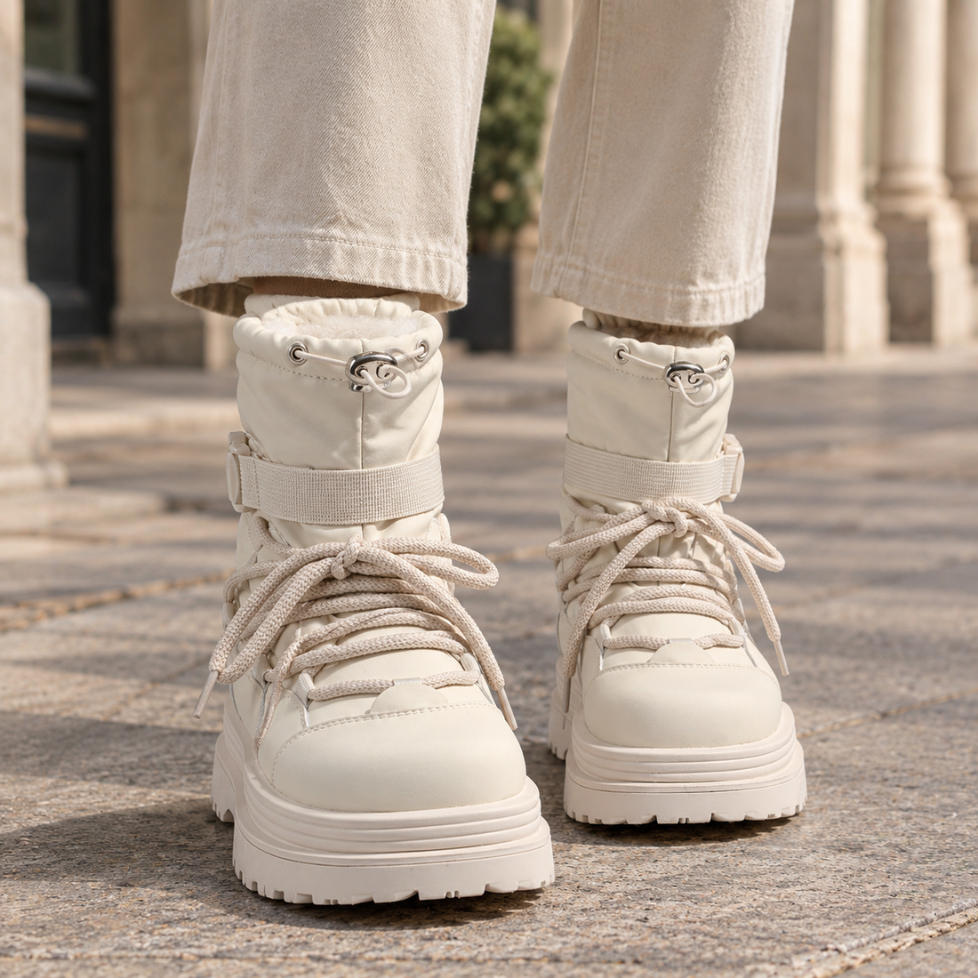 Biagini-Milano Platform Boots - Off White