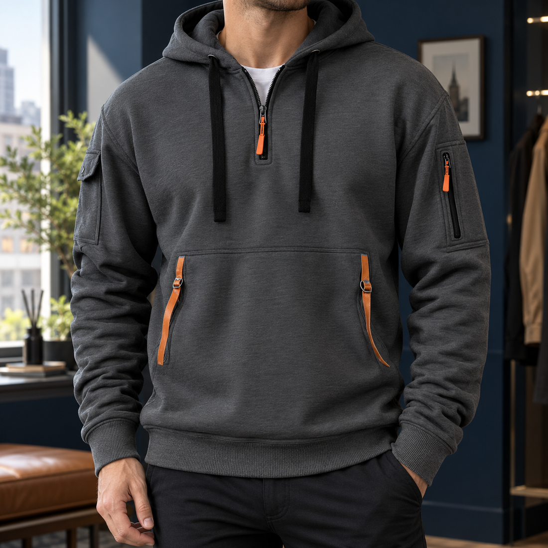 Lucian Utility Hoodie - Dark Gray