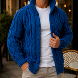 Caius Cable Knit Sweater - Dark Blue