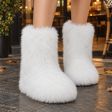 Urbino-Verona Plush Boots - White