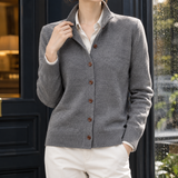 Eva-Rose Collared Cardigan - Gray Premium