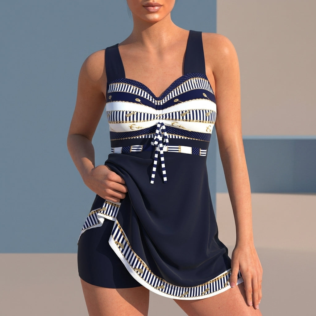 Alessia Ruched Swimdress - Navy