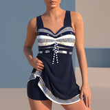 Alessia Ruched Swimdress - Navy