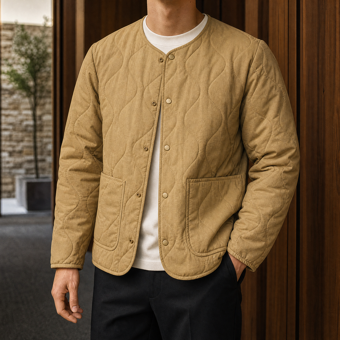 Harlan Quilted Jacket - Khaki