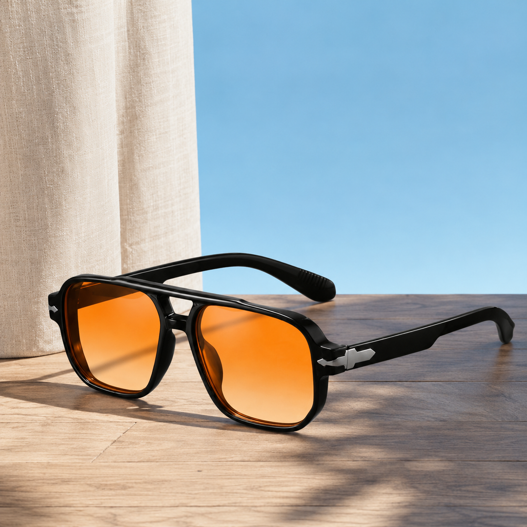 Percival Aviator Sunglasses - Black And Orange