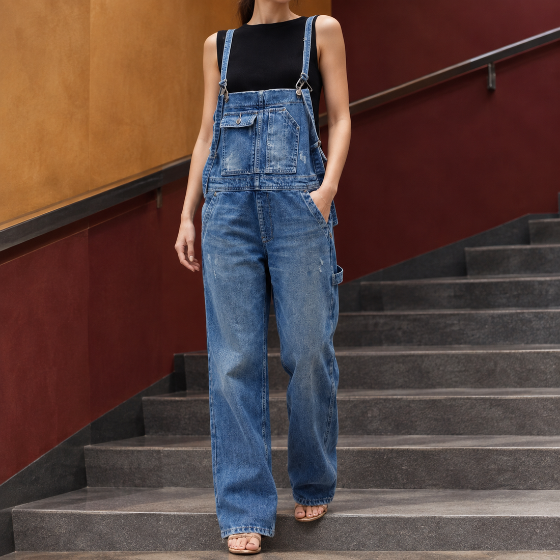 Albertine Relaxed Overalls - Blue
