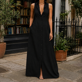 Chiara Sleeveless Shirt Dress - Black