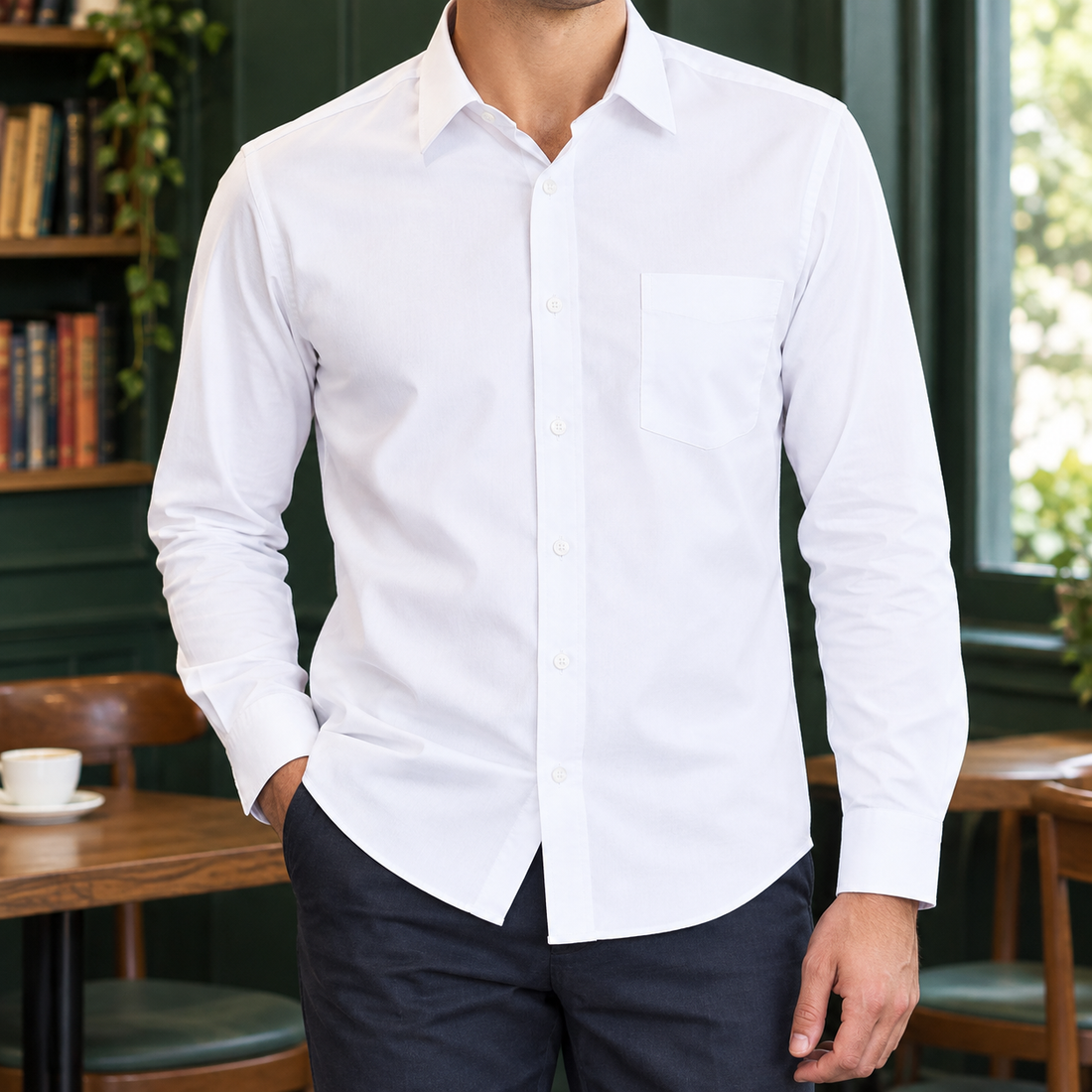 Burnaby Point Collar Shirt - White