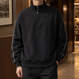 Marcel Stand Collar Sweatshirt - Black