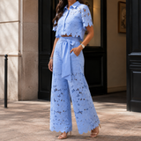 Willa Wide-Leg Set - Light Blue