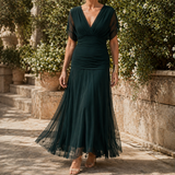 Vera-Rae Draped Maxi Dress - Dark Green
