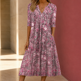Nadia-Claire Printed Midi Dress - Pink