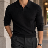 Blake Ribbed Polo - Black