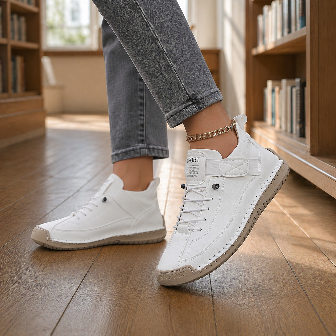 Ravello Elastic Lace Sneakers - White