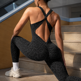 Elettra Cross Back Jumpsuit - Black