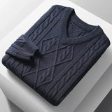Mayfair Cable-Knit Sweater - Navy